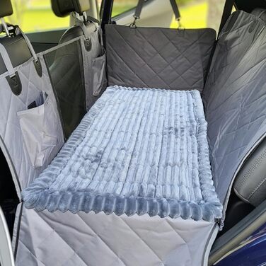 Килимок для собак у машину: захист заднього сидіння, антиковзаюча поверхня, килимок-диван для тварин, миючий, для автомобілів, SUV, седанів (51 x 24, сірий, 140 x 54 x 4 см)