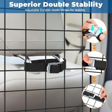 Бар'єр для собак OUSHENG в SUV: регульована перегородка для автомобіля, сітка, чорний колір