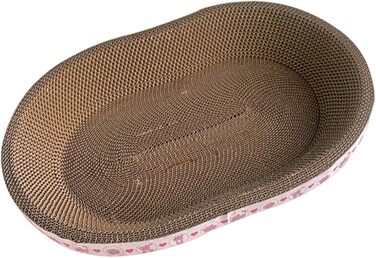 Котячий когтеточка з картону овальної форми, ігровий центр для котів, стильний лежак, 57x39x9.5 см