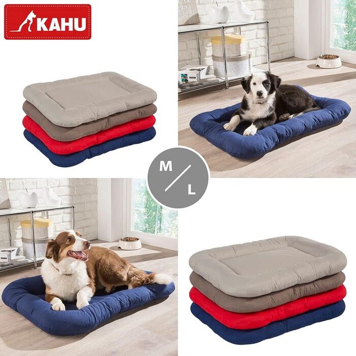 Ортопедичне ліжко для собак KAHU® з віскоеластичною піною (50x76 см) • М'яке, легко миється • Водовідштовхувальне, блакитне ліжко для собак