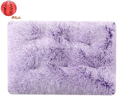 М'яке ліжко для собак та котів Rectangular, великий розмір, 80x55 см, фіолетовий колір, з плюшу, для великих собак та котів, миється, для осені та зими