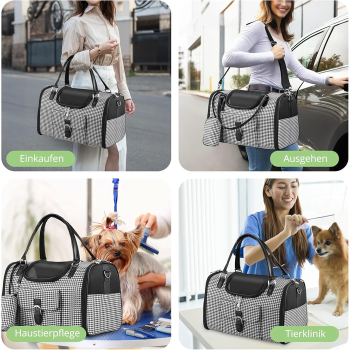 Транспортна сумка для собак та котів TAIKURA, переноска для тварин, дихаюча, з плечовим ременем та кишенями, до 5 кг (40x26x20 см)