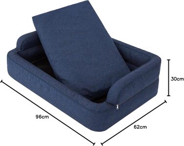 Ліжко для собак та котів, м'яке, знімний чохол, корзина, крісло-ліжко, XXL (117x79 см), Navy Blue