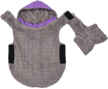 Зимова куртка для собак, теплий пуховик, костюм для собак, повсякденний одяг для тварин, тепла жилетка з капюшоном, L (53-60 см), фіолетовий