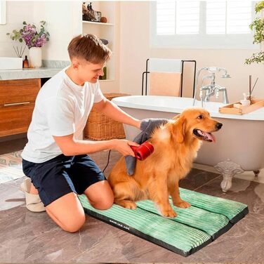 Килимок для собак Petcute великих та середніх порід, м'який, знімний, дихаючий, з неслизьким дном, зелений