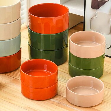 Набір мисок для котів та собак Petygooing з кераміки, на підставці, годівниця та поїлка, середнього розміру, неслизькі, комплект з 2 мисок для котів, миска для маленьких та середніх собак (800 мл/3,6 (Миски для цуценят/маленьких собак та котів 400 мл*2), 