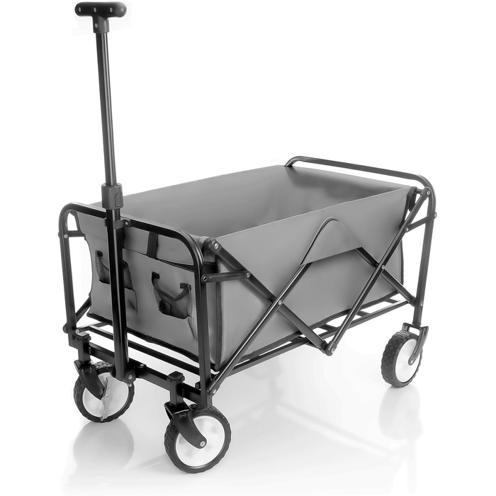 Складаний вагончик BigDean Kompakter – вантажопідйомність до 80 кг, сірий та чорний