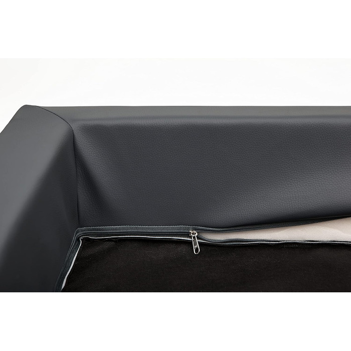 Ліжко для собак, лежанка для собак, м'яка лежанка-софа, килимок для собак, 75x50 см, GRAPHITE ECO-LEDER, чорний матрац