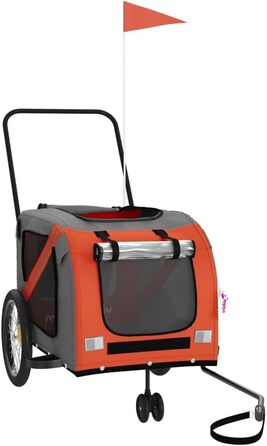 Причіп для велосипеда для собак та котів Оксфорд, оранжевий та сірий