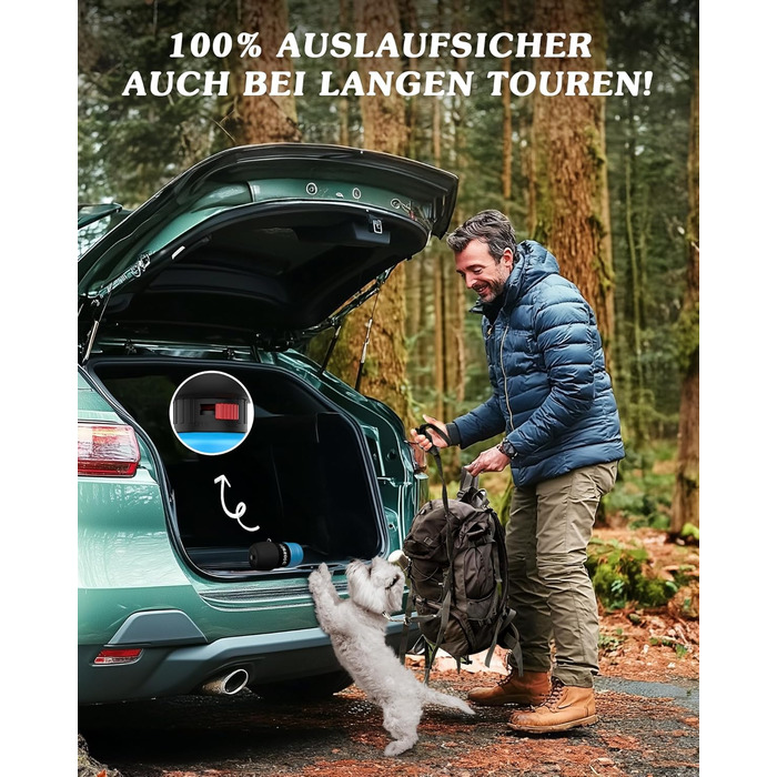 Складана пляшка для води для собак Lesotc 1000 мл, витоку немає, блакитна