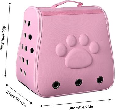 Транспортна сумка для котів, переноска для тварин | Дихаюча переноска для котів, маленька переноска для котів та собак, портативна сумка для тварин у дорогу Рожева
