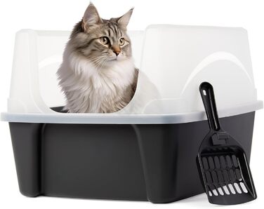 Кігтеточка для котів Iris Ohyama DDCLH-12, велика, відкрита, без кришки, чорна, для великих котів та кошенят, BPA-free