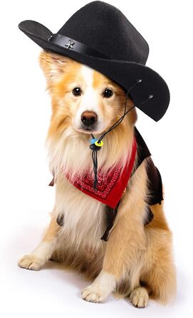 Костюм ковбоя для собак та котів Yewong, 2 шт, чорний