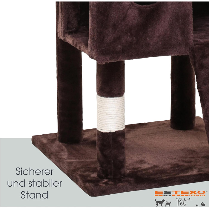 Кігтеточка для котів ESTEXO, 170 см, XXL, ігровий комплекс, кріплення для лазіння, коричнева