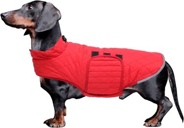 Водонепроникна зимова куртка для такси для собак Babepet з флісовою підкладкою, світловідбиваючий пуловер з отвором для шлейки, червоний, розмір L (спина: 45 см)
