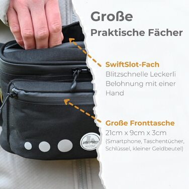 Водонепроникна сумка-лейкос для собак, поясна сумка для дресирування, сумка для прогулянок з тримачем для пляшки, сумка для корму з дозатором для відходів (чорна)