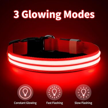 Світлодіодне нашийник для собак Leuchthalsband PcEoTllar, водонепроникний, для малих, середніх та великих собак, 3 режими світіння, зелений (червоний, синій)