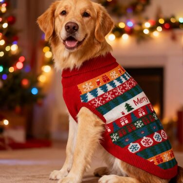 Пуловер для собак EXPAWLORER на Новий рік: теплий, модний, для маленьких, середніх та великих собак, XL X-Large