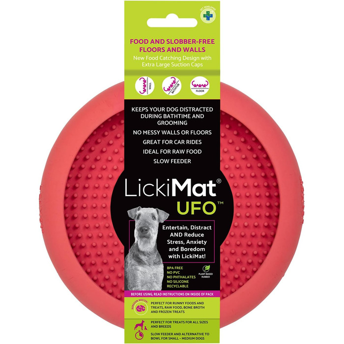LickiMat UFO - килимок для годування тварин, натуральний каучук, зелений (рожевий)