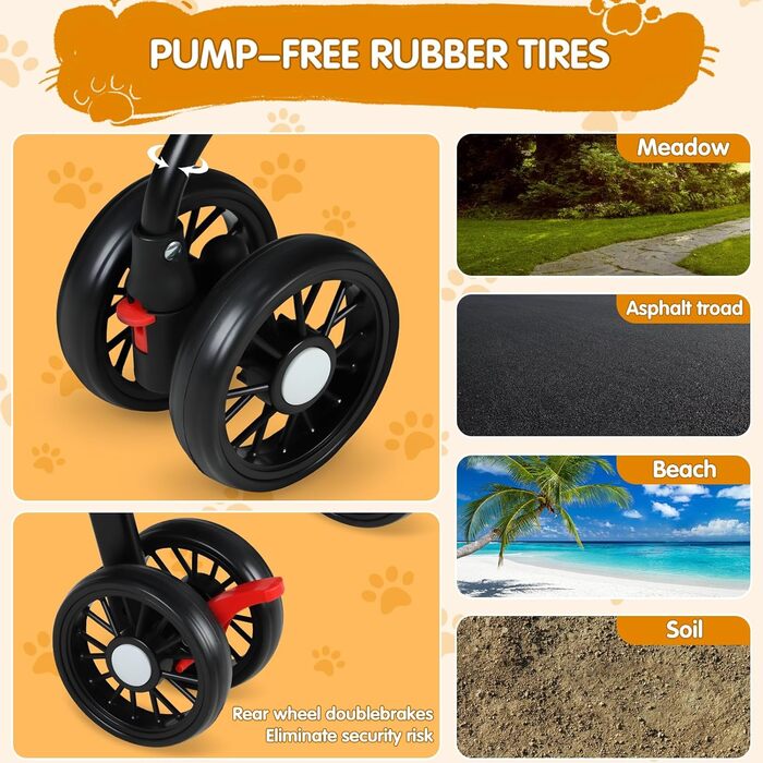 Дитяча коляска для тварин з 4 колесами, легка та складана, до 7,5 кг, з тримачем для напоїв