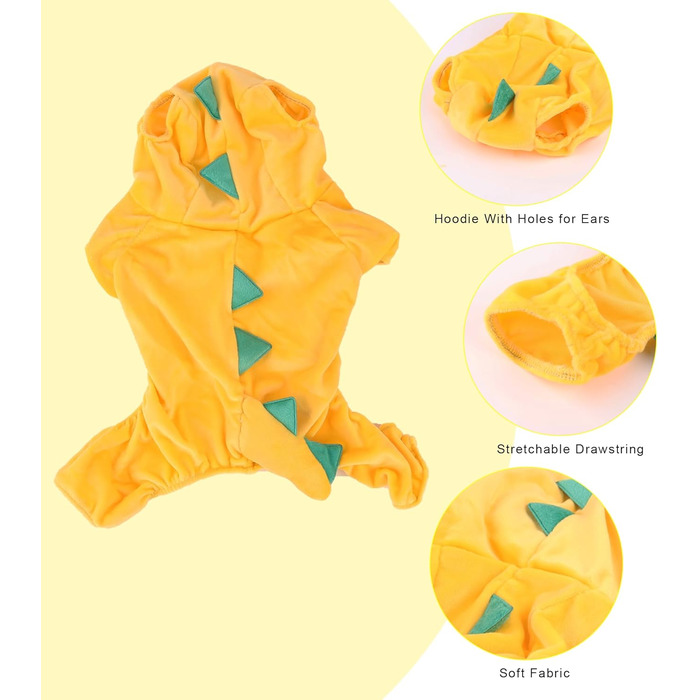 Костюм на Хелловін для собак великих порід Delifur, динозавр, зелений, розмір 3XL