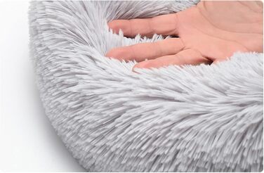 М'яке ліжко для собак у вигляді пончика, сіре, 70 см. Підходить для великих, середніх та маленьких собак та котів. Легко миється.