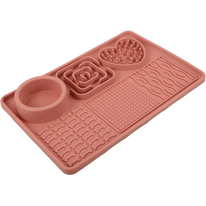 Мапа-заспокійливий килимок для собак та котів з силікону з присосками. Забезпечує повільне споживання їжі та сприяє травленню. Великий килимок для цуценят та котів.