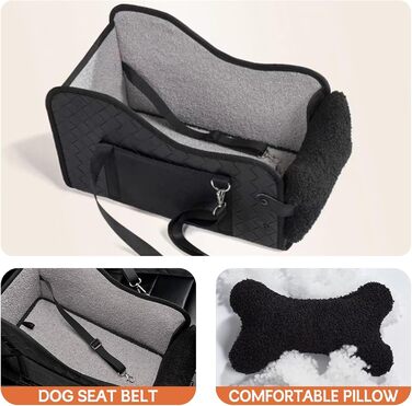 Автомобільний лежак для собак, середньорозмірних та маленьких, з ременями безпеки та регульованою подушкою