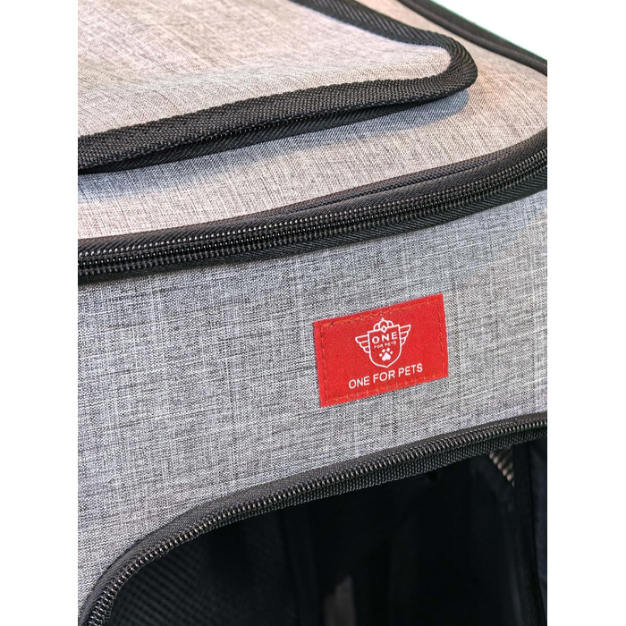Розширюваний рюкзак для котів та собак One for Pets, сірий колір. Зручний для подорожей та прогулянок.