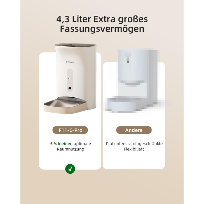 Автоматичний годівниця для котів SAWPAWS з камерою, 4.3L, WiFi, нічне бачення