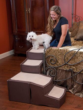 Сходи для домашніх тварин Pet Gear Easy Step, для котів і собак до 34 кг, зручні сходинки до ліжка