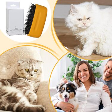 Щітка для вичісування підшерстка собак, щітка для догляду за шерстю проти линяння, аксесуар для купання собак та котів з довгою шерстю для щоденного догляду за цуценятами та домашніми тваринами, білий (жовтий)