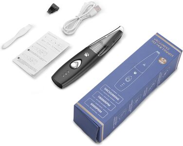 Триммер для собак та котів Ankilo 2-в-1 з пилососом, 6000 об/хв, USB, для догляду за лапами та очима