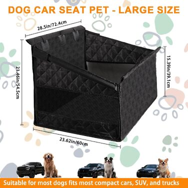 Підвищення для собак у машину - чорний L, для великих та середніх порід