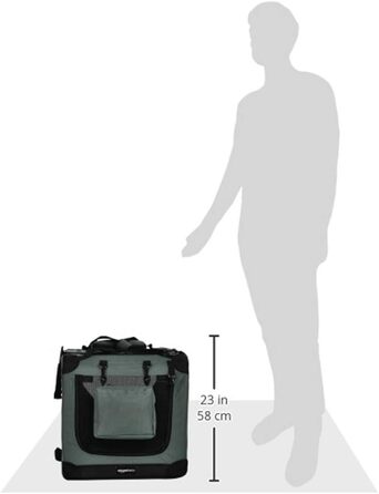 Складана м'яка переноска для собак Amazon Basics, 91×59×61 см, сіра