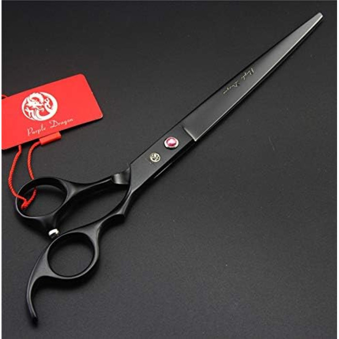 Професійна фенувальна ножиця для тварин Purple Dragon, 20.3 см (1 пряма, 1 розріджувальна, 2 вигнуті)