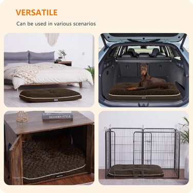 Ортопедичний лежак для собак, двоярусний килимок, миється, знімний кошик, 120 см, для великих собак, коричневий (L 120 x 74 x 12 см)