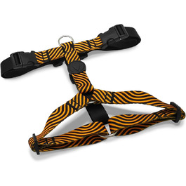 Шлейка для собак MORSO® H, 5-точкове регулювання, жовто-оранжевий/чорний, розмір M