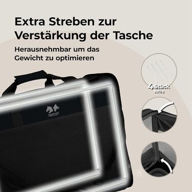 Сумка-переноска для собак та котів Equicani® 55x40x23 см, чорна | Зручна для подорожей, літака, авто