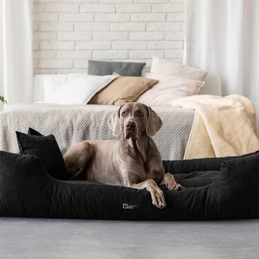 Килимок для собак Puffi, великий, середній, малий – м'який, зносостійкий, миючий, Alcantara, 160x110 см, чорний