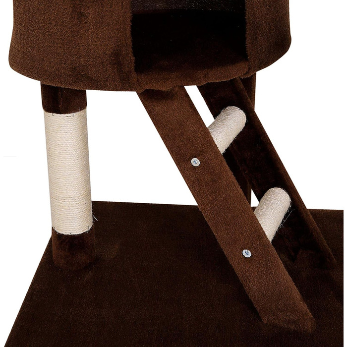 Драбина для котів Lionto XXL з сизалю та плюшу, 230-250 см. Комплектація: іграшкові м'ячики, дзвіночки, гамак, тунель, печера. Підходить для котів будь-якого розміру, колір: коричневий