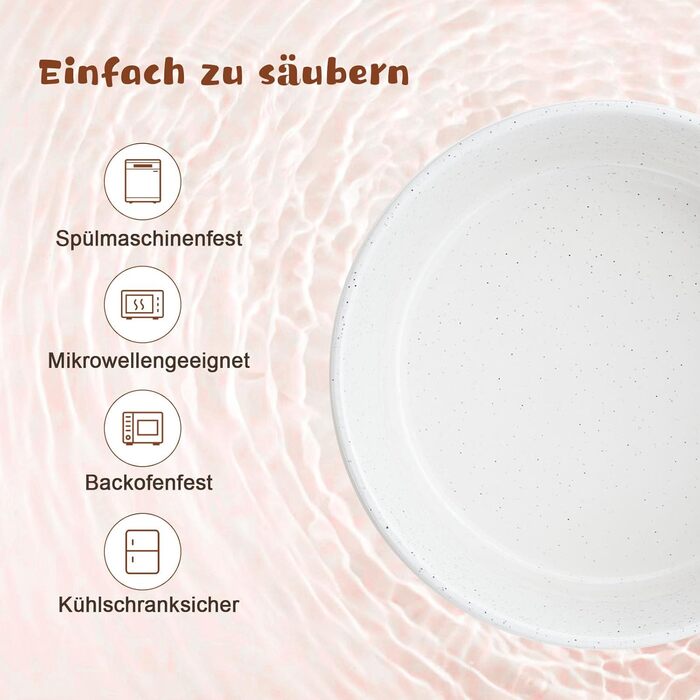 Миска для собак SpunkyJunky з кераміки, подвійна, піднята на підставці з акації, для великих собак (400 мл, білий та червоно-коричневий)