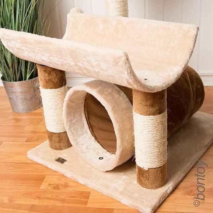Котячий дряпак Linda 59x49,5x72 см із 9 см сизалевими стовпами, стійкий ігровий комплекс для котів