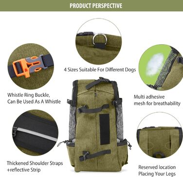 PETCUTE Рюкзак-переноска для собак і котів, рюкзак для подорожей, дихаюча сітка, до 10 кг, світло-коричневий