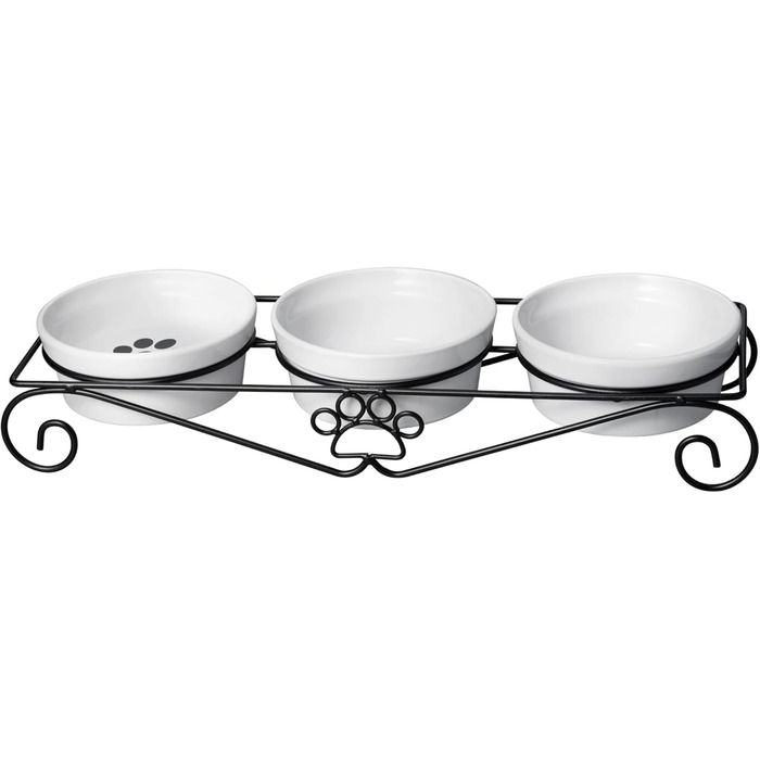 Набір мисок для тварин Navaris (3 шт.) - миски для котів та собак, кераміка, 350 мл, білий