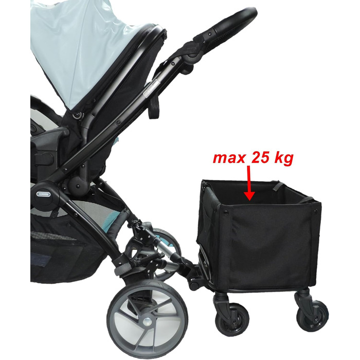 Дитяча причіпна коляска PetRider для тварин та покупок до 25 кг