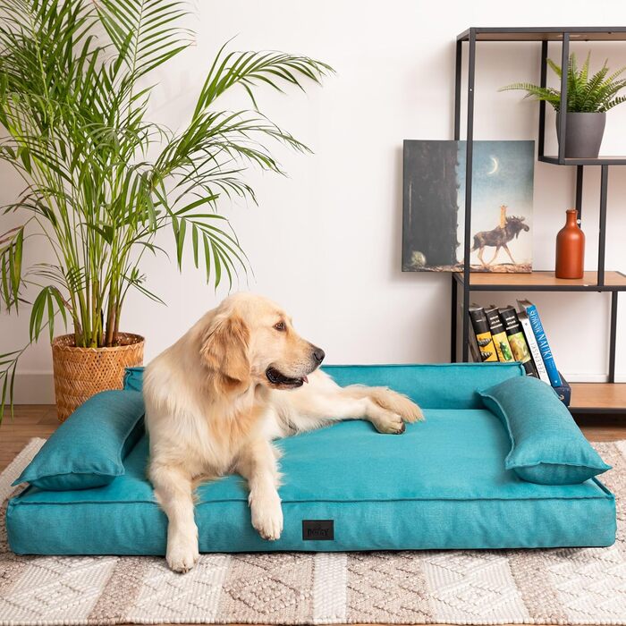 Ліжко-матрац для собак DOGGY XXL 120x77 см, синє, для малих і великих порід, лежак-корзина, м'який спальний місце для домашніх тварин