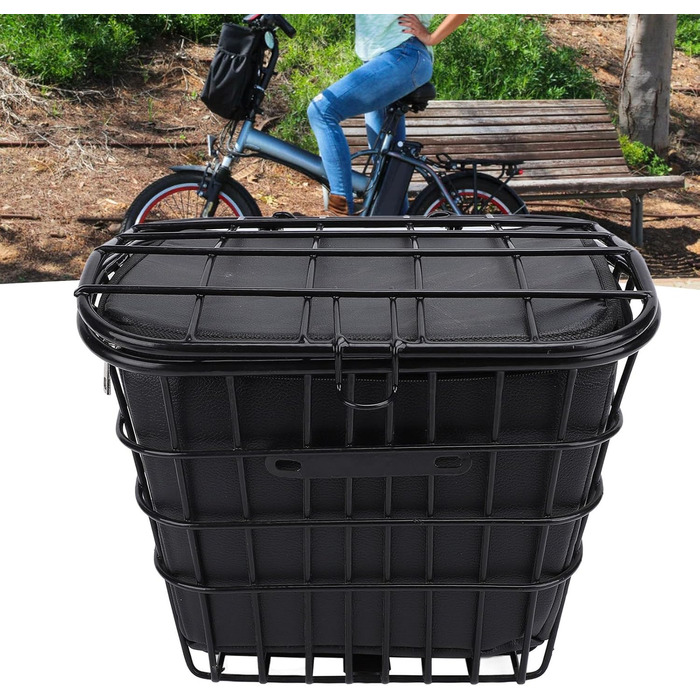 Металевий кошик на велосипед, спереду/ззаду, знімний кишеньковий відсік, кріплення на кермо, для собак, тварин, фруктів