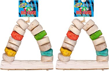 Іграшка для птахів Vogel KABOB Wesco, розбірна, 21,6×33 см, 2 шт — дерев'яний аксесуар для папуг і канарок