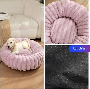 М'яке ліжко-подушка у вигляді пончика для собак та котів, фіолетовий, 70x70 см